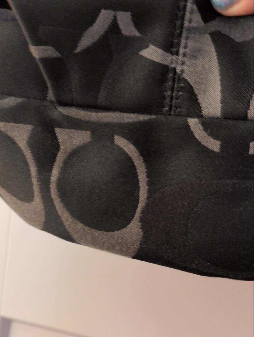 Coach Vintage Black Patterned Shoulder Bag - Picture 6 of 13
